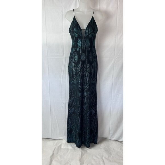 Betsy Adams Womens 6 Black Spaghetti String Green Sparkles‎ - Picture 10 of 10